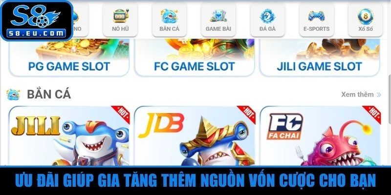 Ưu đãi giúp gia tăng thêm nguồn vốn cược cho bạn 